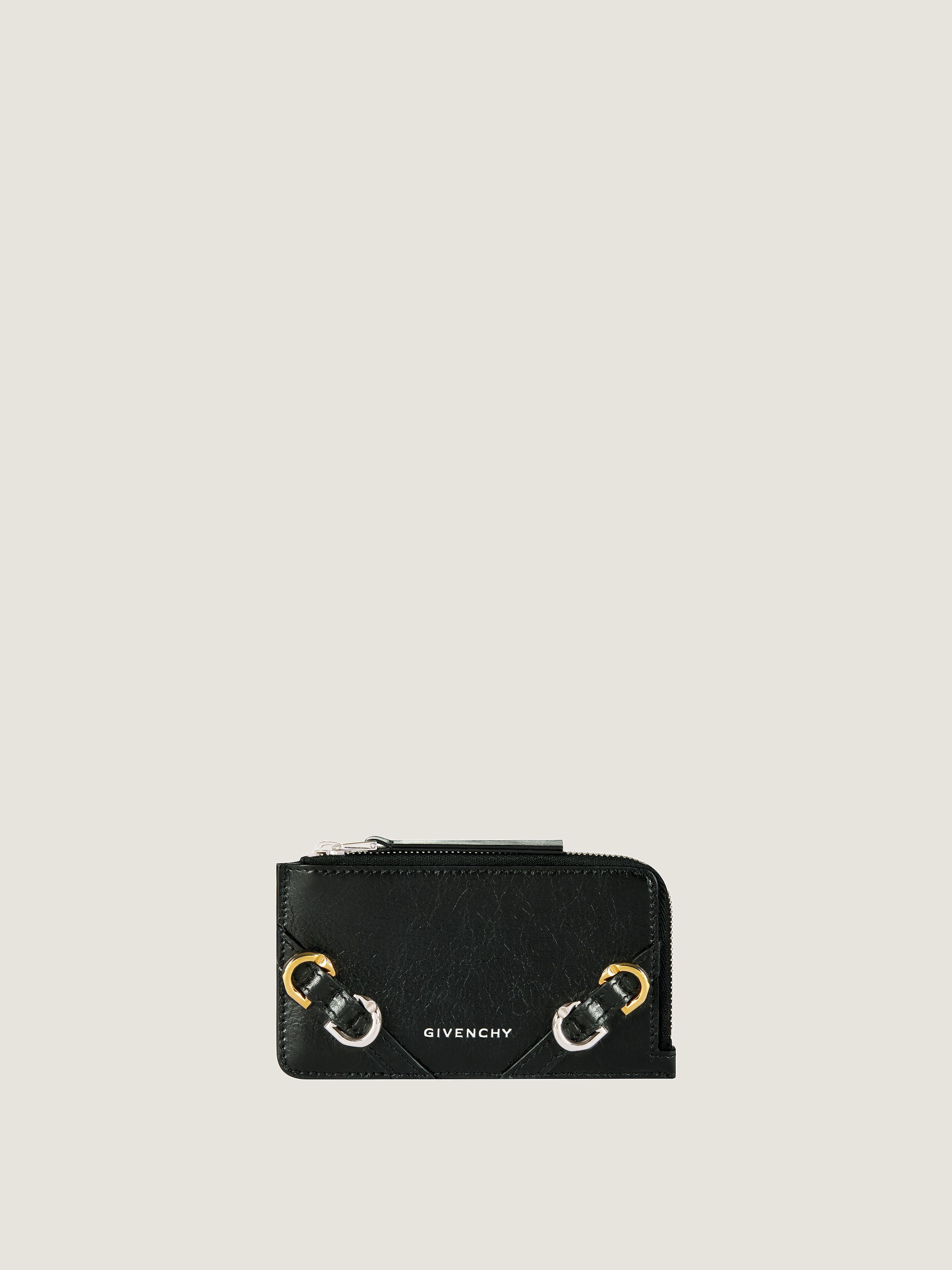 Voyou zipped card holder in leather